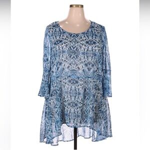 Estelle Abstract Print Tunic Blouse